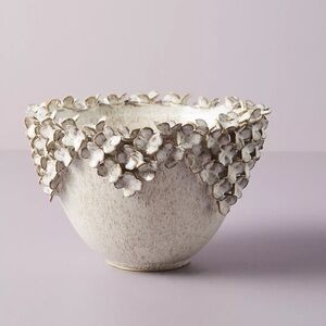 ANTHROPOLOGIE OREN POT BOWL DECORATIVE FLOWERS NEW